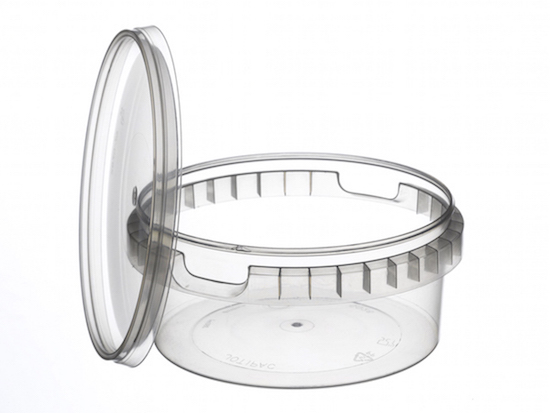 Verzegelbaar TP beker-pot-bak met diameter 118 mm. en inhoud 480 ml. - Joop Voet Verpakkingen